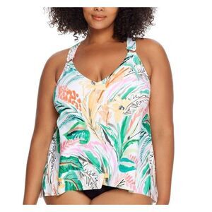 Bare Necessities Birdsong Plus Size 24W Floral Underwire Tankini Swim‎ Top
